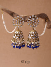 KV200122 - Big kundan jhumka with earchain 5-Zilmor